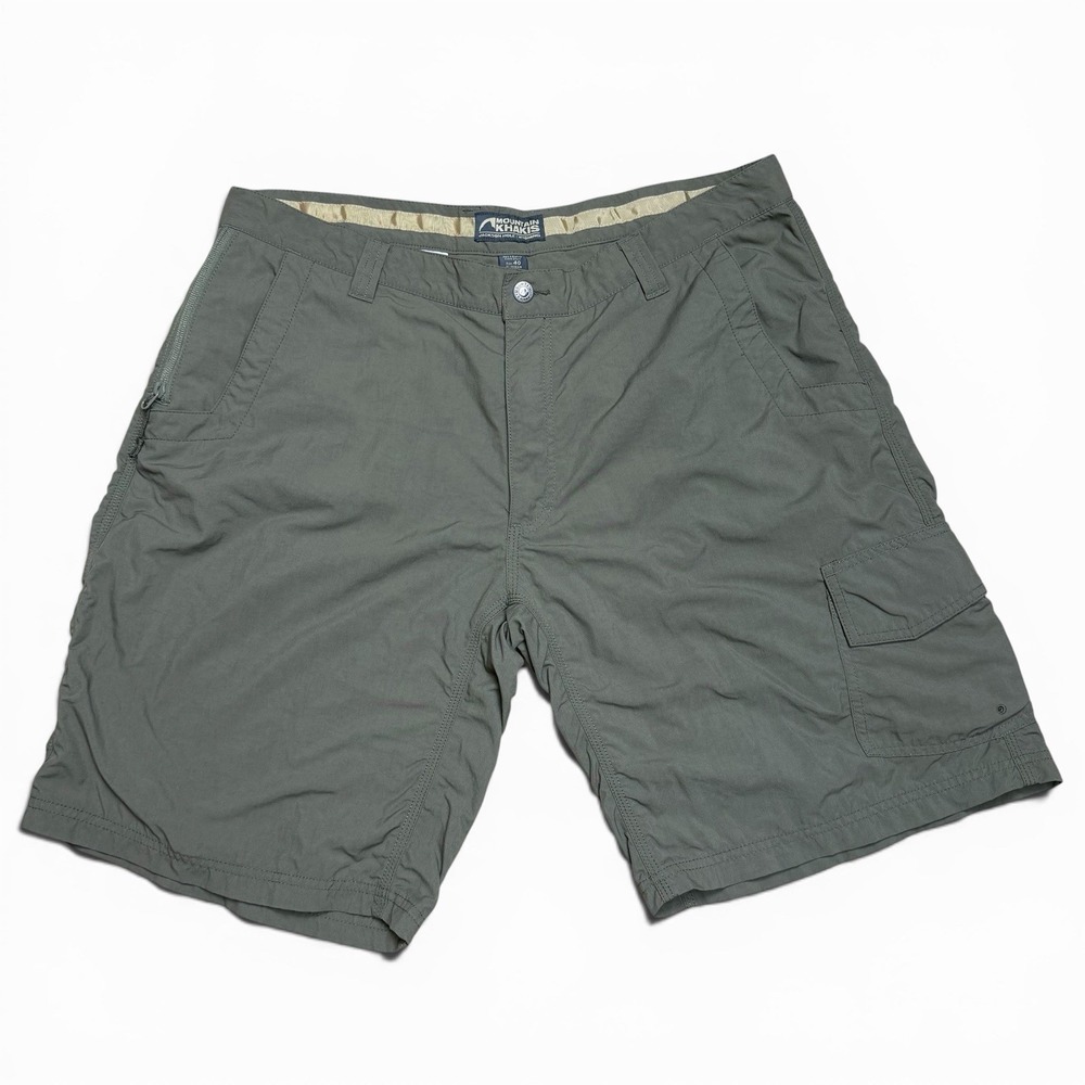 Mountain Khakis Granite Creek Shorts Mens 40 x 11 Green Hiking Nylon Gorp Tech